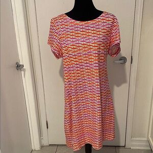 HATLEY 100% Cotton Short sleeved dress with colourful fish print Size X-Large